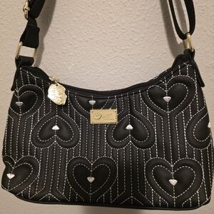 Betsy Johnson Black Heart Patterned Women's Bag